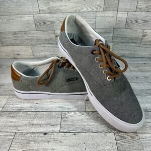 Tommy Hilfiger Shoes Mens Size 10.5 Gray Brown Canvas Low Top Lace Up TMPHERO-SS